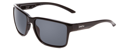 Profile View of Smith Emerge Unisex Designer Sunglasses in Black/ChromaPop Polarized Black 60 mm