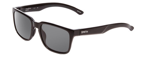 Profile View of Smith Headliner Unisex Square Designer Sunglasses in Black/Polarized Gray 55 mm