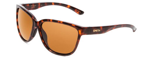 Profile View of Smith Monterey Ladies Cateye Sunglasses in Tortoise Gold/CP Polarized Brown 58mm