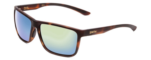 Profile View of Smith Riptide Sunglasses Tortoise Brown Gold/CP Glass Polarize Green Mirror 57mm