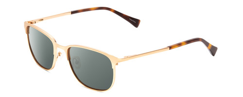 Profile View of Ernest Hemingway H4731 Designer Polarized Sunglasses with Custom Cut Smoke Grey Lenses in Matte Metallic Gold Unisex Cateye Full Rim Metal 52 mm