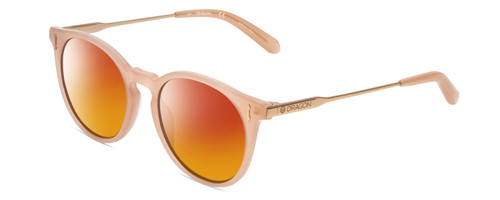Profile View of Dragon Alliance DR520SI LL HYPE ION Designer Polarized Sunglasses with Custom Cut Red Mirror Lenses in Seashell Crystal Peach Unisex Classic Full Rim Acetate 51 mm
