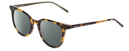 Profile View of DKNY DK507S Designer Polarized Sunglasses with Custom Cut Smoke Grey Lenses in Tokyo Beige Tortoise Ladies Cateye Full Rim Acetate 49 mm