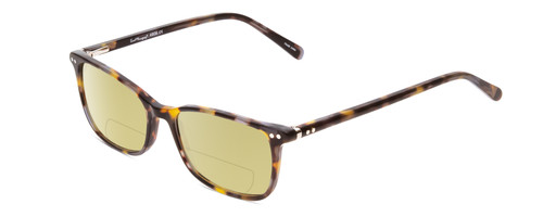 Profile View of Ernest Hemingway H4808 Designer Polarized Reading Sunglasses with Custom Cut Powered Sun Flower Yellow Lenses in Brown Yellow Gold Marble Ladies Cateye Full Rim Acetate 52 mm