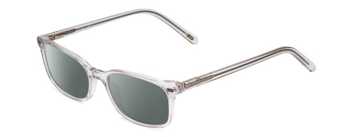 Profile View of Ernest Hemingway H4852 Designer Polarized Sunglasses with Custom Cut Smoke Grey Lenses in Clear Crystal Silver Glitter Unisex Rectangle Full Rim Acetate 51 mm