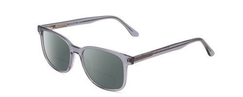 Profile View of Ernest Hemingway H4860 Designer Polarized Reading Sunglasses with Custom Cut Powered Smoke Grey Lenses in Grey Blue Crystal Unisex Cateye Full Rim Acetate 52 mm