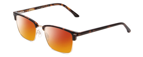 Profile View of Ernest Hemingway H4870 Designer Polarized Sunglasses with Custom Cut Red Mirror Lenses in Shiny Brown Auburn Tortoise Havana/Gold Unisex Cateye Full Rim Acetate 53 mm