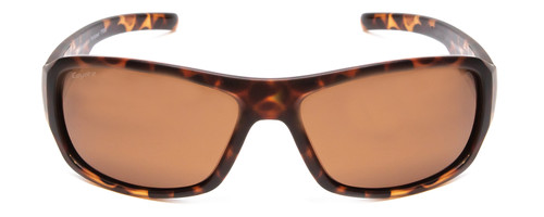 Front View of Coyote Sonoma Unisex Wrap Designer Sunglasses Matte Tortoise Havana/Brown 61 mm