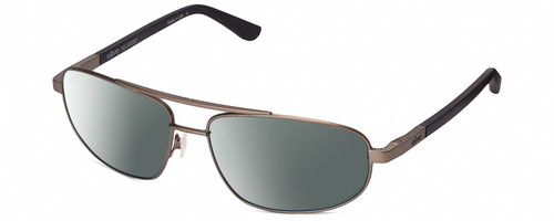 Profile View of REVO Nash Designer Polarized Sunglasses with Custom Cut Smoke Grey Lenses in Gunmetal Silver Unisex Oval Full Rim Metal 61 mm