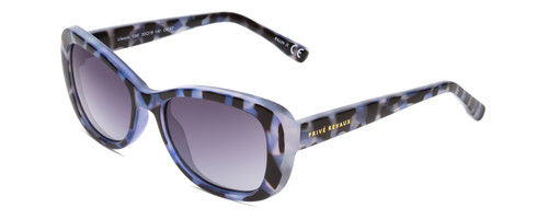 Profile View of Prive Revaux Lifestyle Women Sunglasses Indigo Blue Tortoise/Polarized Grey 55mm