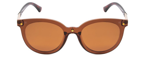 Front View of Prive Revaux Casablanca Cateye Sunglasses Brown Crystal Gold/Polarize Amber 51mm