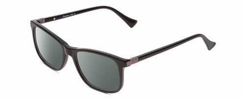 Profile View of Esquire EQ1509 Designer Polarized Sunglasses with Custom Cut Smoke Grey Lenses in Black Unisex Square Full Rim Acetate 54 mm
