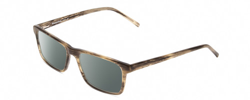 Profile View of Esquire EQ1527 Designer Polarized Sunglasses with Custom Cut Smoke Grey Lenses in Brown Green Marble Mens Rectangular Full Rim Acetate 53 mm