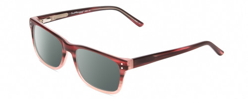 Profile View of Ernest Hemingway H4682 Designer Polarized Sunglasses with Custom Cut Smoke Grey Lenses in Burgundy Red Rose Fade Ladies Square Full Rim Acetate 53 mm