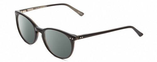 Profile View of Ernest Hemingway H4699 Designer Polarized Sunglasses with Custom Cut Smoke Grey Lenses in Black Olive Green Unisex Square Full Rim Acetate 51 mm
