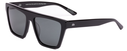 Profile View of SITO SHADES BENDER Women's Rectangular Designer Sunglasses Black/Iron Gray 57 mm