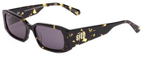 Profile View of SITO SHADES ELECTRO VISION Unisex Sunglass Black Yellow Tortoise/Iron Gray 56 mm
