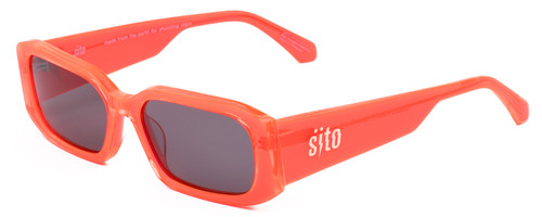 Profile View of SITO SHADES ELECTRO VISION Unisex Sunglasses in Neon Peach Orange/Iron Gray 56mm