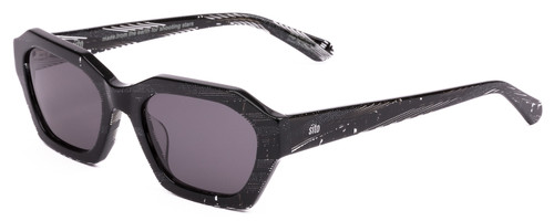 Profile View of SITO SHADES KINETIC Unisex Designer Sunglasses Matrix Black White/Iron Gray 54mm