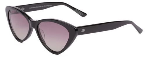 Profile View of SITO SHADES SEDUCTION Cat Eye Designer Sunglasses in Black/Quartz Gradient 57 mm