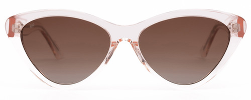 Front View of SITO SHADES SEDUCTION Cat Eye Sunglass Clear Pink Crystal/Rosewood Gradient 57mm