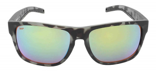 Front View of Costa Del Mar Men Spearo XL Polarized Sunglass Shark Grey/Green Mirror 580P 59mm