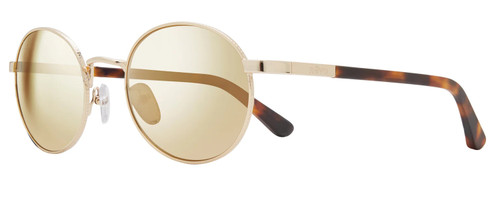 Profile View of REVO RILEY S Unisex Round Sunglasses Gold Tortoise Havana/Champagne Mirror 50 mm