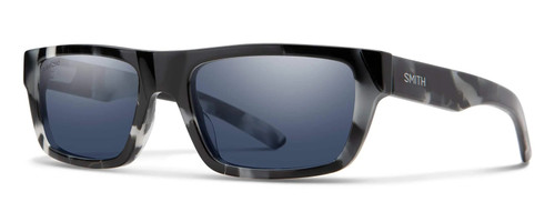 Profile View of Smith Optics Crossfade-TCB Womens Sunglasses Black White Tortoise/Grey Blue 55mm