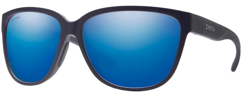 Profile View of Smith Optics Monterey-1JZ Unisex Pantho Sunglass Navy/Chromapop Blue Mirror 58mm