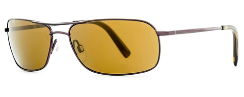 Profile View of Reptile Gomek Unisex Rectangle Designer Polarized Sunglasses Espresso/Brown 60mm