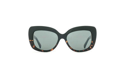 Front View of Reptile Liana Women Butterfly Polarize Sunglasses Black Tokyo Tortoise/Grey 55mm