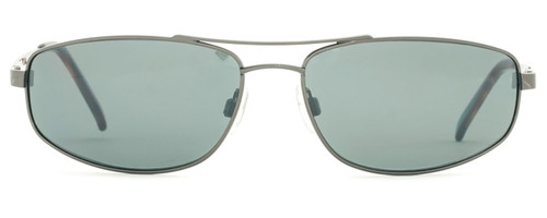 Front View of Reptile Sierra Unisex Pilot Polarized Sunglasses in Gunmetal Silver/Grey 60 mm
