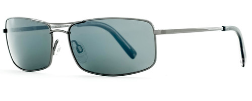 Profile View of Reptile Taipan Unisex Rectangular Polarized Sunglasses Gunmetal Silver/Grey 58mm