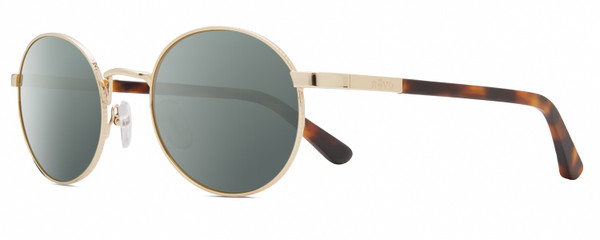 REVO RILEY S Unisex Round Polarized Sunglasses Gold Tortoise Havana ...