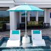Kai White 5 Piece Pool Lounger with Pillows and 19 in. Side Table
