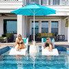 Kai White 5 Piece Pool Lounger with Pillows and 19 in. Side Table
