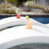 Kai White 5 Piece Pool Lounger with Pillows and 19 in. Side Table