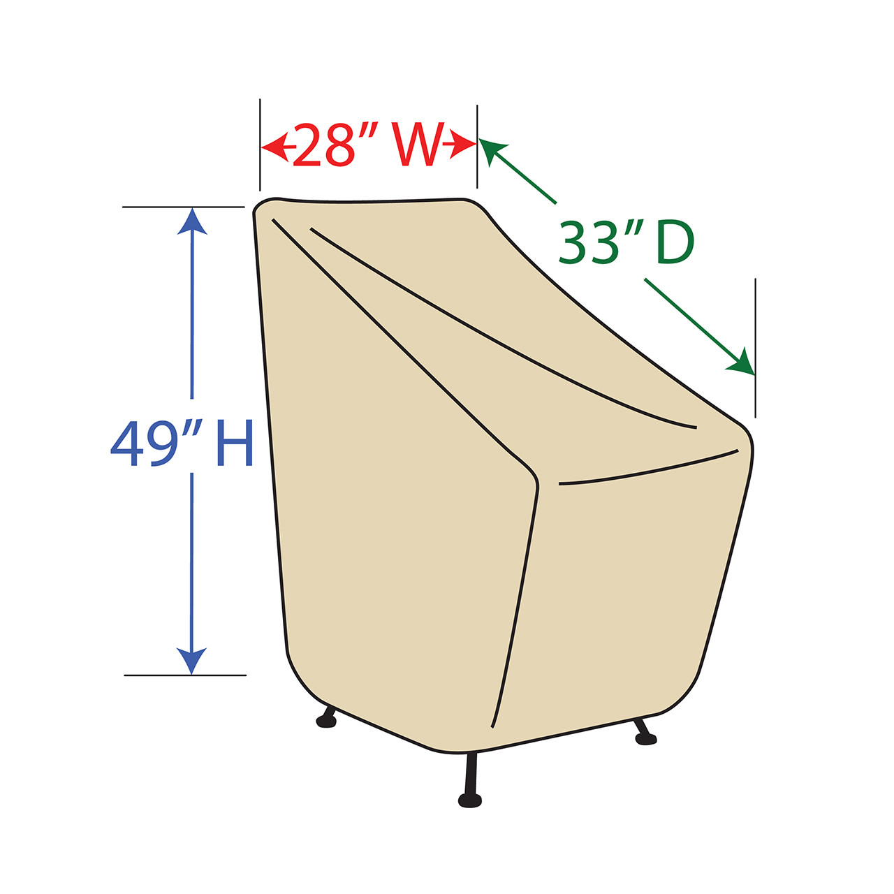 33 x 28 in. Bar Height Chair Furniture Protective Cover (CP117)