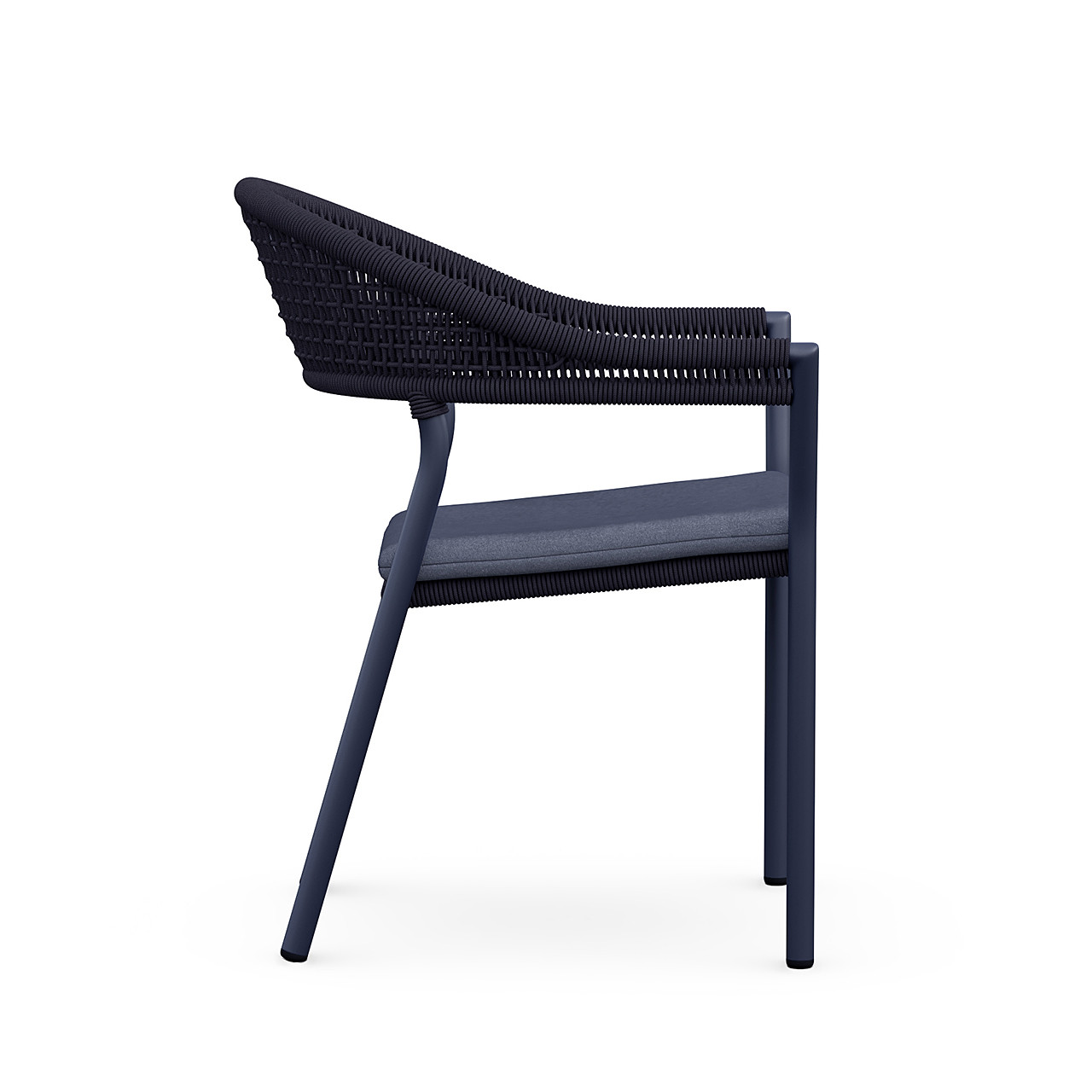 Crete Anthracite Aluminum with Graphite Cushions Stackable 6 Piece Dining Chair