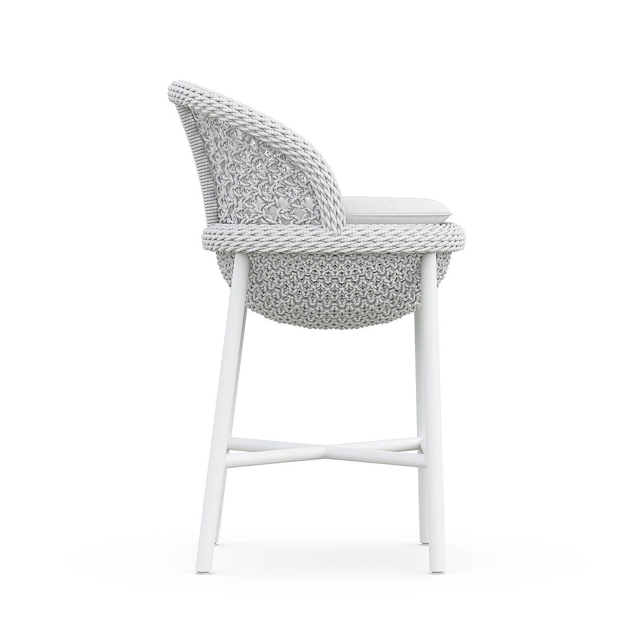 Montauk Matte White with Cloud Cushions Counter Stool