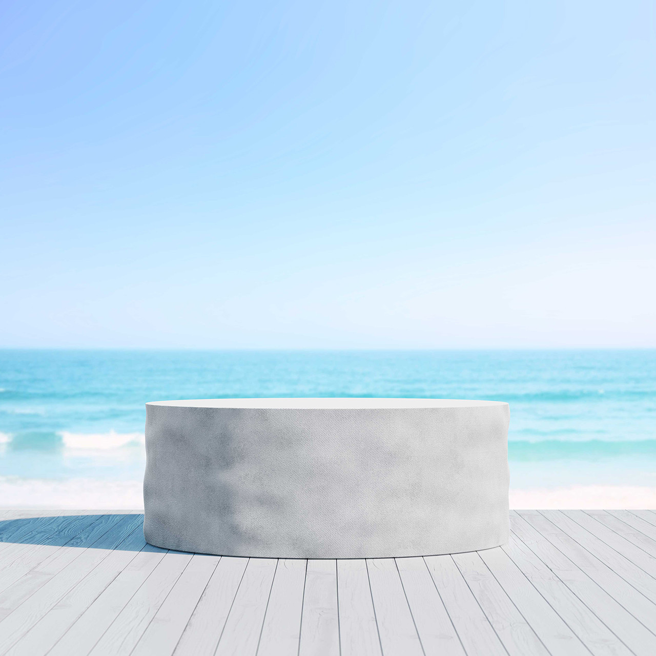 Tulum White Rock Concrete Coffee Table