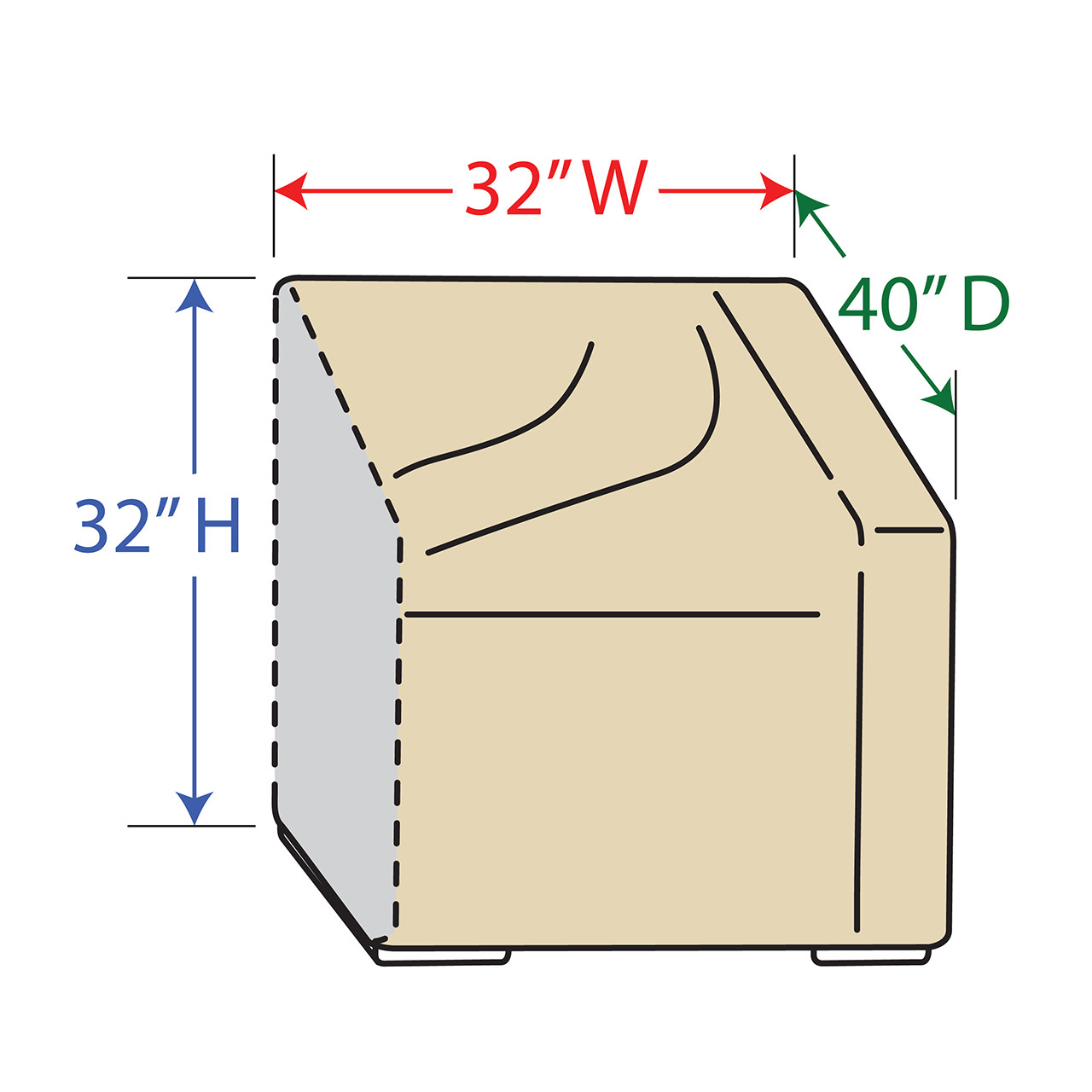 40 x 32 in. Right Arm Facing Modular End Furniture Protective Cover (CP403)