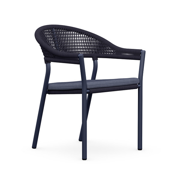 Crete Anthracite Aluminum with Graphite Cushions Stackable 6 Piece Dining Chair