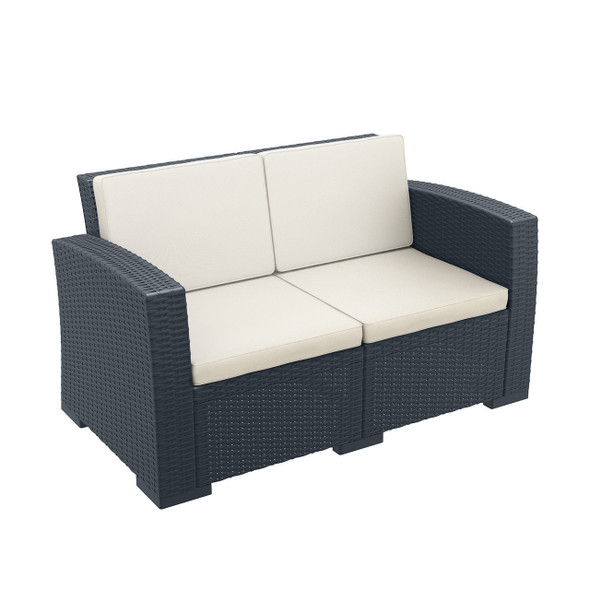 Monaco Resin Patio Loveseat with Cushions