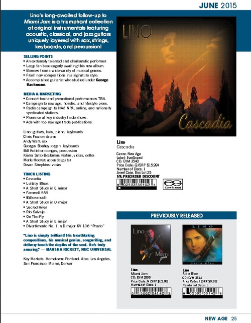 Cascadia CD one-sheet by Lino