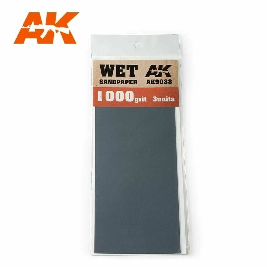 Sandpaper Wet, 1000 Grit, 3 Units