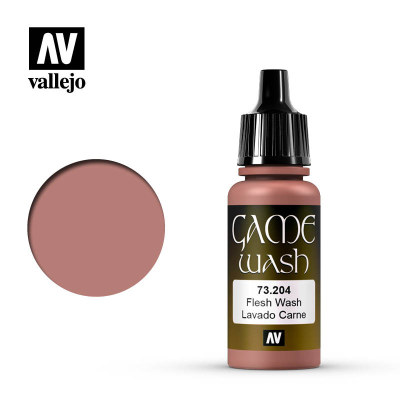 Vallejo Game Color Wash Flesh – 17ml, Acryl Waschlösung Für Figuren, Transparent, Zum Schattieren