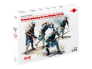 ICM French Infantry In Gas Masks (1918) 4 Figures 35696 ICM French Infantry In Gas Masks (1918) 4 Figures 35696