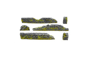World at War Damaged Stone Wall and Pillar Set of 6