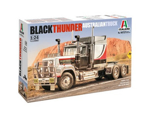 Description
The Mack Superliner achieved good commercial success even outside the United States. Among its main markets was Australia, where private owners and specialised body shops created unique examples strongly characterised from an aesthetic point of view. The Black Thunder retains the original mechanical base, to which significant tuning modifications have been added. The name strongly evokes the aggressive and spectacular glossy black livery, as well as the sound of the engine and exhaust system modified from the standard version. Customised trucks such as the Black Thunder are often built for events and gatherings that celebrate personalisation and aesthetic research, highlighting vehicles that are not only everyday working tools but true works of art on wheels.

Scale is 1:24
Size of the model is 34cm
With chromed parts and rubber tyres
An attractive and eye-catching design
Carton quantity is 8 and EAN is Description
The Mack Superliner achieved good commercial success even outside the United States. Among its main markets was Australia, where private owners and specialised body shops created unique examples strongly characterised from an aesthetic point of view. The Black Thunder retains the original mechanical base, to which significant tuning modifications have been added. The name strongly evokes the aggressive and spectacular glossy black livery, as well as the sound of the engine and exhaust system modified from the standard version. Customised trucks such as the Black Thunder are often built for events and gatherings that celebrate personalisation and aesthetic research, highlighting vehicles that are not only everyday working tools but true works of art on wheels.

Scale is 1:24
Size of the model is 34cm
With chromed parts and rubber tyres
An attractive and eye-catching design
Carton quantity is 8 and EAN is 8001283907279